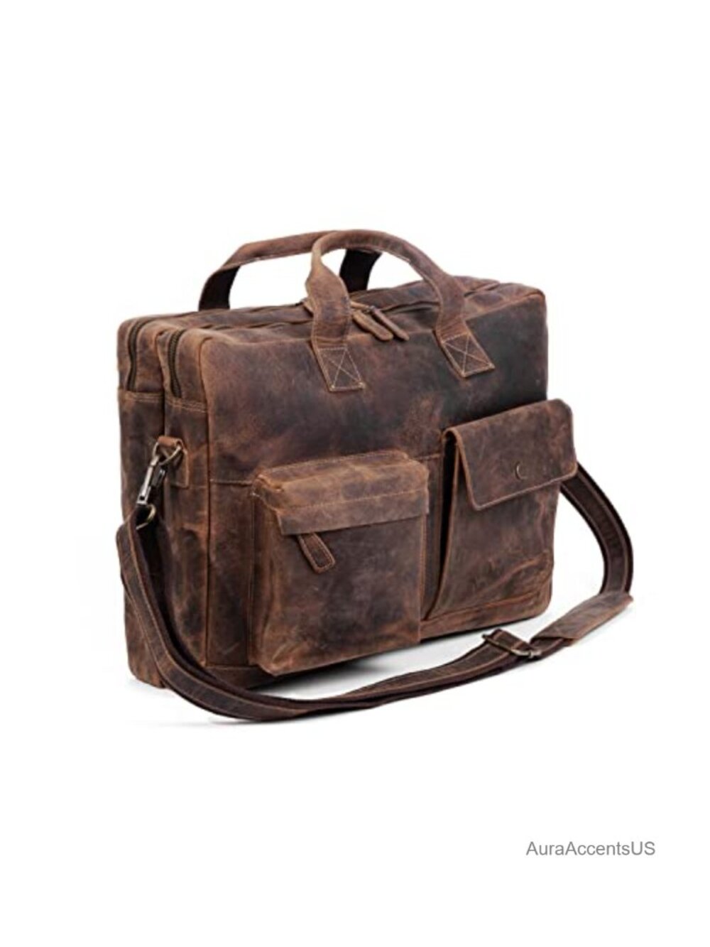 Buffalo Leather Messenger Bag 18 Inch Laptop Briefcase Satchel